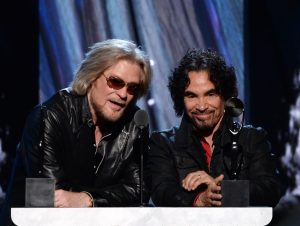 Daryl Hall and John Oates being inducted into the Rock & Roll Hall of Fame.