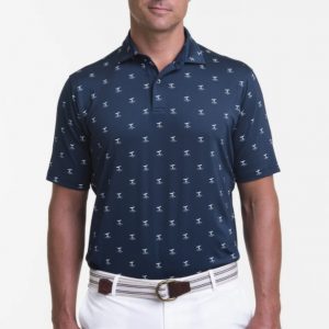 whale of a tale men's navy polo