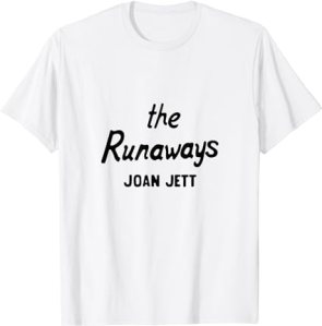 the runaays joan jett white tee