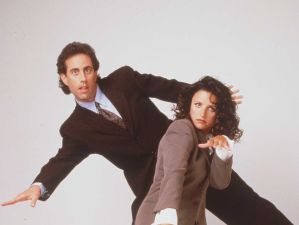 Jerry Seinfeld and Julia Louis-Dreyfus from the show "Seinfeld"