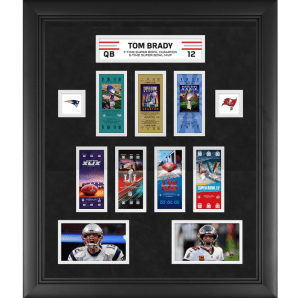 Tom Brady Super Bowl champion ticket collages
