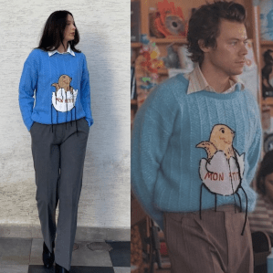 harry styles blue knit sweater