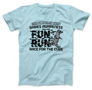 rabies awareness fun run light blue office shirt