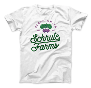 white Schrute Farms tee