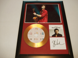 shawn mendes signed mount framed