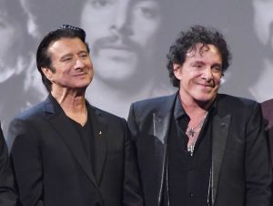 Steve Perry and Neal Schon at the Rock & Roll Hall of Fame induction ceremony.