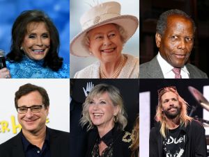 Loretta Lynn, Queen Elizabeth II, Sidney Poitier, Bob Saget, Olivia Newton-John and Taylor Hawkins