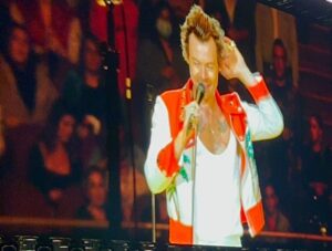 Harry Styles on the monitor