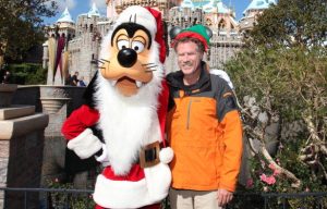 Will Ferrell with Santa Goofy At Disneyland In California