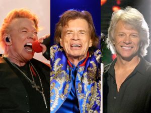 Classic rock artists Axl Rose, Mick Jagger and Jon Bon Jovi