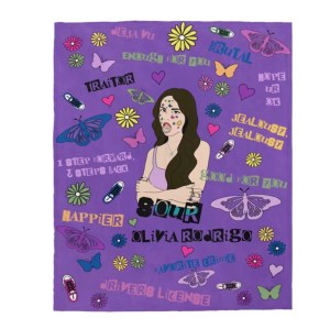 Olivia Rodrigo sour album cover plush blanket