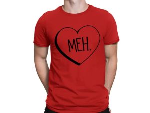 red meh candy heart valentine's day shirt