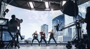 music video set dancers director