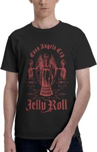 jelly roll black shirt son of a sinner sinner sinner in red print