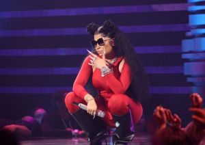 Nicki Minaj wearing all read at the 2023 MTV Video Music Awards - Show