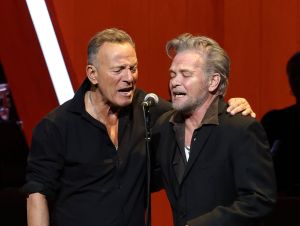 Bruce Springsteen and John Mellencamp perform onstage during the 17th Annual Stand Up For Heroes Benefit presented by Bob Woodruff Foundation and NY Comedy Festival at David Geffen Hall on November 06, 2023 in New York City.