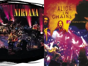 Cover of Nirvana's 'MTV Unplugged in New York'; Cover of Alice in Chains' 'Unplugged.'
