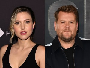 Taylor Tomlinson attends the Time100 Next wearing a black mesh dress, James Corden attends the "Beckham" Premiere biting his lower lip wearing a black tracksuit.