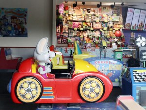 Pizza Chain Chuck E. Cheese, inside by counter and displays