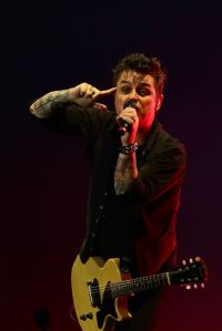 Billie Joe Armstrong of Green Day performs at the Singapore Formula One Grand Prix