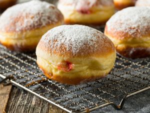 Gourmet Homemade Polish Paczki Donuts with Jelly Filling