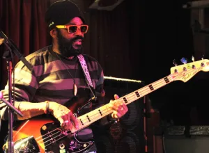 Aston "Family Man" Barrett of The Wailers performs at B.B. King Blues Club & Grill on December 27, 2011 in New York City.