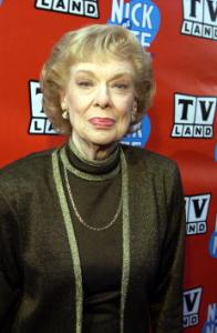 Joyce Randolph, "The Honeymooners", at the TV Land and Nick at Nite Upfront in "The Bat Cave" on Broadway in New York City on April 24, 2002.