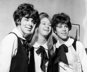 Three members of the singing group the Shangri-Las (previously the Bon Bons) on a visit to London. Extreme left and right sisters Margie and Mary Anne Ganser (1947 - 1971) and in the centre Mary Weiss whose sister Betty the fourth member of the group stayed at home in the USA because of illness.