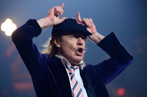 Angus Young performs with AC/DC during the Rock Or Bust Tour