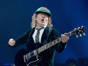 Angus Young of AC/DC perform onstage at BB&T Center on August 30, 2016 in Sunrise, Florida.