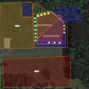 Preliminary site plans for Field of Greens music venue.