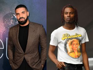 drake on a red carpet, playboi carti on stage