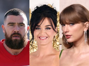 Travis Kelce #87 warms up during Kansas City Chiefs practice ahead of Super Bowl LVIII. Katy Perry attends as Macy's and Dolce & Gabbana celebrate Devotion Eau De Parfum with Katy Perry. Taylor Swift attends the 81st Annual Golden Globe Awards.