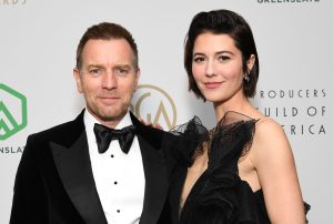 Ewan McGregor and Mary Elizabeth Winstead attend The 33rd Producers Guild Awards smiling wearing black, Ewan McGregor Used An Intimacy Coordinator With His Wife.