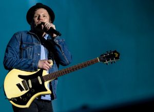 Patrick Stump of the band Fall Out Boy performs at the Mundo Stage during the Rock in Rio Festival