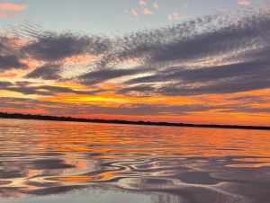 White Lake in North Carolina during a sunset. This clearest lake in North Carolina.