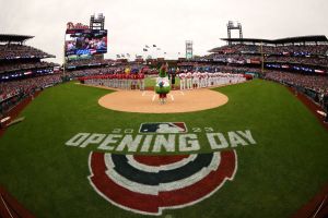 A general view during the 2023 Opening Day game between the Philadelphia Phillies and the Cincinnati Reds at Citizens Bank Park on April 07, 2023 in Philadelphia, Pennsylvania.