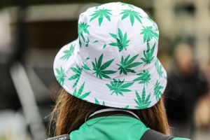 Marijuana leaf hat. 420 Day will be a Stoner Eclipse