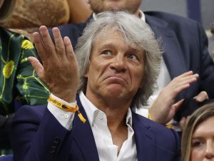 Jon Bon Jovi looks on during the Men's Singles Semifinal match between Ben Shelton of the United States and Novak Djokovic of Serbia on Day Twelve of the 2023 US Open at the USTA Billie Jean King National Tennis Center on September 08, 2023 in the Flushing neighborhood of the Queens borough of New York City.