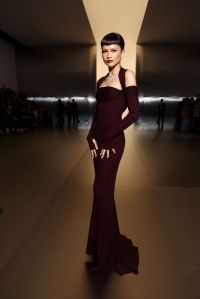 Zendaya attends the Fendi Haute Couture Spring/Summer 2024 show as part of Paris Fashion Week wearing bands and a black gown.