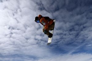 Snowboarder getting some air