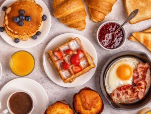 A delicious Massachusetts brunch with waffles.