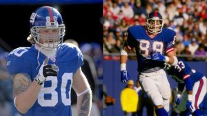 Jeremy Shockey and Mark Bavaro played tight end for the New York Giants.