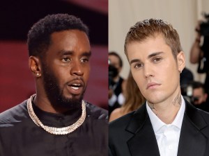 Sean 'Diddy' Combs speaks onstage during the 2022 BET Awards wearing a gold chain, Justin Bieber attends The 2021 Met Gala Celebrating In America: A Lexicon Of Fashion wearing a suit, 'Creepy' Footage Of Diddy With Justin Bieber Resurfaces.