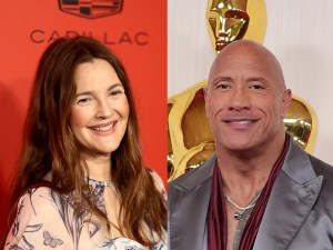 Drew Barrymore attends the 2023 TIME100 Gala, Dwayne Johnson attends the 96th Annual Academy Awards, Drew Barrymore Hilariously Dresses Up As Dwayne Johnson Meme