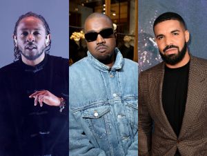kendrick, kanye, drake on a red carpet and performing. Kendrick Lamar and Drake amid feud.