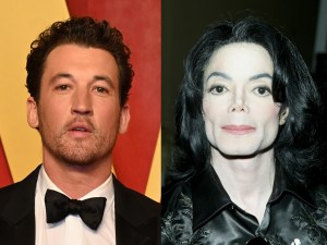 Miles Teller attends the 2024 Vanity Fair Oscar Party, Michael Jackson backstage at The 2003 Radio Music Awards, Miles Teller Says Michael Jackson ‘Deserves’ A Movie ‘Regardless’ Of Opinions.