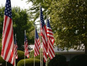 A small town in Georgia with American flags. One Georgia small town has been named one of the best and most enchanting in the country by USA Today.