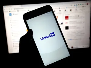 In this photo illustration, the LinkedIn app is seen on a mobile phone