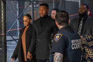 Actor Jonathan Majors Arrives For Sentencing In Domestic Abuse Case